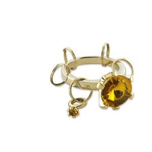 Tistheseason Unisex Gold Brass Key Ring with Synthetic in Topaz TI1515352 - main